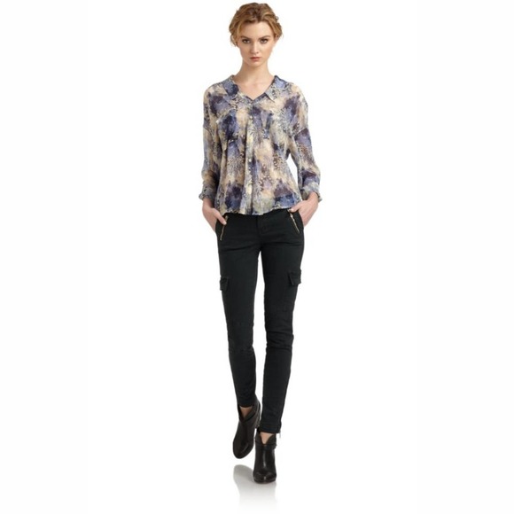 Free People Easy Rider Sheer Chiffon Button Down - Picture 3 of 10